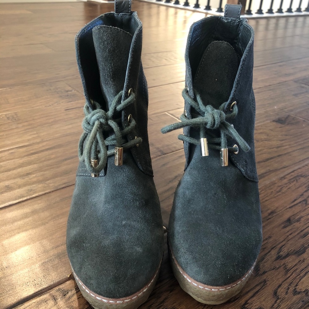 Tory Burch Suede Wedges Black Sz 7